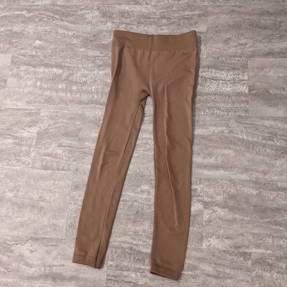 Brown fleece lined leggings